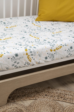 Organic cotton fitted crib sheet - Limited edition Yukari