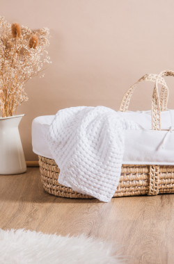 Waffle throw blanket in organic cotton Paros