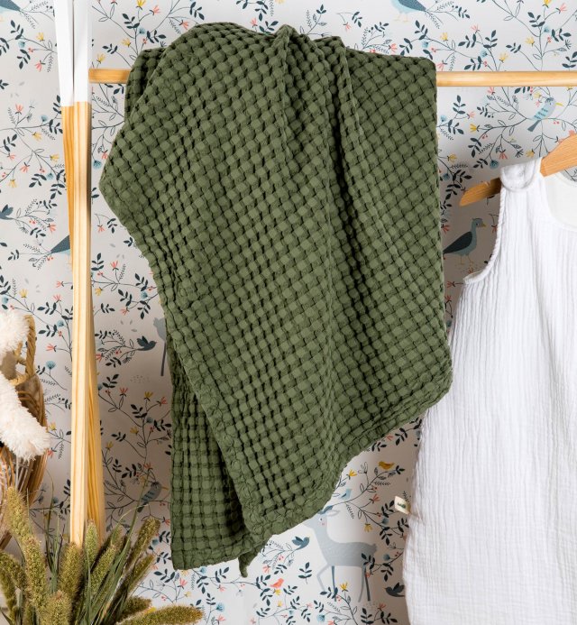 Jeté gaufré en coton bio - Commandez en ligne | Kadolis Canada