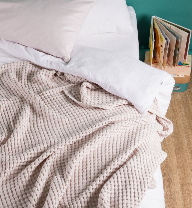 Jeté gaufré en coton bio - Commandez en ligne | Kadolis Canada