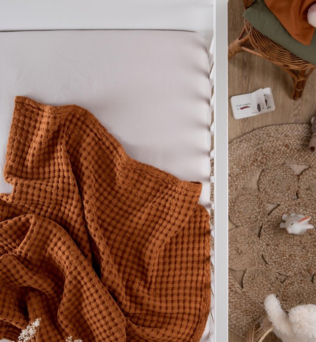 Jeté gaufré en coton bio - Commandez en ligne | Kadolis Canada