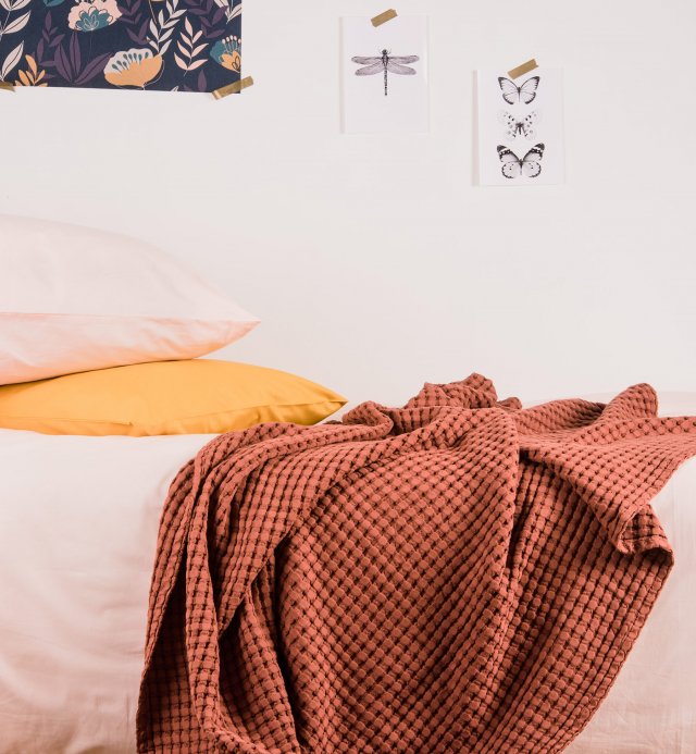 Jeté gaufré en coton bio - Commandez en ligne | Kadolis Canada