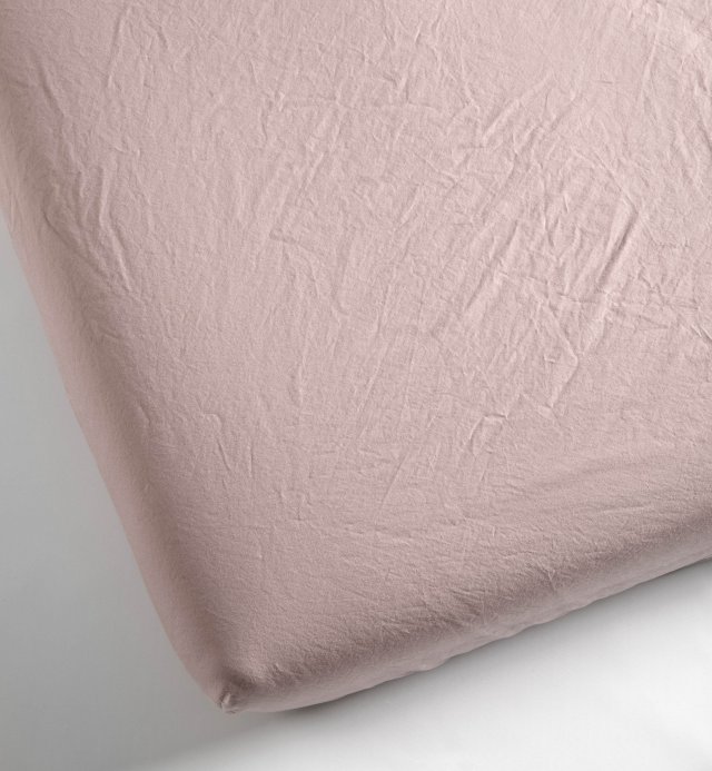 Crib fitted sheet in organic washed cotton percale | Kadolis Canada