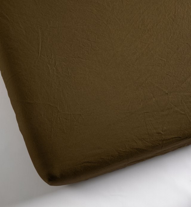 Crib fitted sheet in organic washed cotton percale | Kadolis Canada